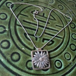 Tiffany & Co Silver And Gold Floral Pendant Necklace